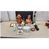Image 1 : Ceramic Busts, Wall Pocket, Small Pitcher, Framed Tile, Honey Dish with DipperStrawberry Shortcake