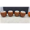 Image 2 : Assorted Pottery & Ceramics: 4 Brugal Coconut Cups, 2 Blue & Black Mugs, & More