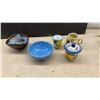 Image 7 : Assorted Pottery & Ceramics: 4 Brugal Coconut Cups, 2 Blue & Black Mugs, & More