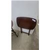 Image 4 : Set of 2 Dark Brown Wooden Folding TV Tray Tables with Rounded Rectangular Tops and X-Frame Legs