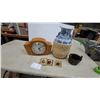Image 1 : Bulova Quartz Wooden Wall Clock with Roman Numerals and Gold-Tone Bezel Plus