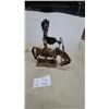 Image 1 : Western Cowboy & Horse Sculpture, Paper Mashe ? Leather