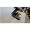 Image 4 : Vintage Portable Wind-Up Gramophone in Black Carrying Case With Internal Horn and Manual Crank
