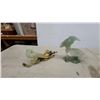 Image 4 : Carved Jade Mythical Bird and Floral Ornamental Sculptures, Vintage