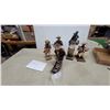 Image 1 : Vintage Zorro's Mexican Statues, Genuine Leather, Onyx, and Paper Mache Figures on Wood Bases