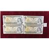 Image 1 : 4 Uncirculated 1973 Canada $1 Bills