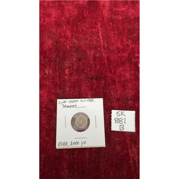 Indo-Greek Drachma Silver Coin- over 2000 YR Old