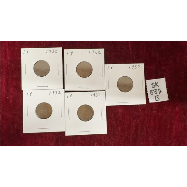 5 1932 Canada Small Pennies