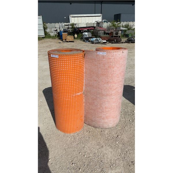 Two Rolls of Orange Grid Matting