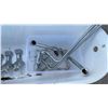 Image 4 : Fiberglass Clawfoot Bathtub, Chrome Faucet, Shower Head, & Four Claw Feet