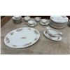 Image 2 : Vintage Limoges France Porcelain Dinnerware Set With Pink Floral and Gold Accent Pattern