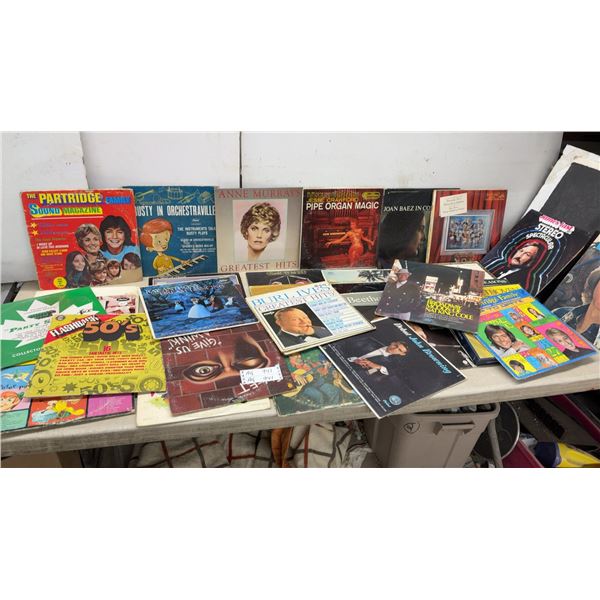 Lot of Vintage Vinyl Records Including Partridge Family, Anne Murray, Burl Ives, Disney and More