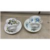 Image 4 : Collection of Eight Vintage Bone China Teacup and Saucer Sets with Floral Patterns