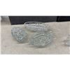 Image 3 : Lot of Mid-Century Clear Pressed Glass Serving Ware, Trays, Bowls, Pitcher, Vase, and More