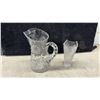 Image 9 : Lot of Mid-Century Clear Pressed Glass Serving Ware, Trays, Bowls, Pitcher, Vase, and More