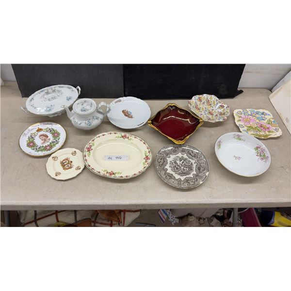 Assorted Vintage China Including Alfred Meakin Rosecliffe Platter, Coronation Plates