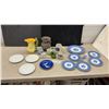 Image 1 : Keito Japan Blue Floral Porcelain Cake Set, Pitchers, Plates, Mugs, Mickey Mouse Figure and More
