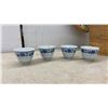 Image 5 : Chinese Jingdezhen Blue and White Porcelain Tea Set with Teapot, Four Cups, and Woven Basket.