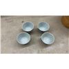 Image 6 : Chinese Jingdezhen Blue and White Porcelain Tea Set with Teapot, Four Cups, and Woven Basket.
