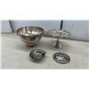 Image 10 : Vintage Silver-Plated Tea and Coffee Service Set with Ornate Tray, Goblets, Bowls and More