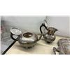 Image 3 : Vintage Silver-Plated Tea and Coffee Service Set with Ornate Tray, Goblets, Bowls and More