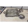 Image 7 : Vintage Silver-Plated Tea and Coffee Service Set with Ornate Tray, Goblets, Bowls and More