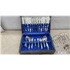 Image 2 : Cased Mid-Century Silver-Plated Flatware Set With Serving Pieces and Collector Spoons and More