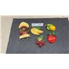 Image 1 : Vintage Black Americana Chef Wall Hook and Chalkware Fruit Wall Plaques, Set of Five ( Some Small