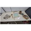 Image 1 : Vintage Wooden Washboard with Ridged Glass Scrubbing Surface, Bell Cluster, and More