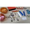 Image 4 : Carnival Glass Footed Bowls, Souvenir Spoons, Cutlery Set, Goblet and More