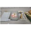 Image 4 : Pyrex Glass Baking Dishes, Marinex Loaf Pan and Tray, and General Electric Slicing Knife
