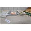 Image 6 : Pyrex Glass Baking Dishes, Marinex Loaf Pan and Tray, and General Electric Slicing Knife
