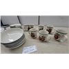 Image 3 : Casuals China Pearl Apple Pattern Dinnerware Set, Plates, Bowls, and Mugs 26 Piece