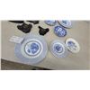 Image 4 : Blue and White Transferware Plates with Willow Pattern and Black Teapot Wall Plaques and More