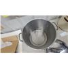 Image 6 : Stainless Steel Stockpot, Beige Enamelware Pot and White Enamelware Pot, All with Lids