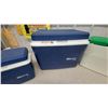 Image 2 : 2 Gott 34 Quart Coolers, Oscar by Coleman Cooler, Blue Insulated Jug and Red Thermos