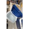 Image 8 : 2 Gott 34 Quart Coolers, Oscar by Coleman Cooler, Blue Insulated Jug and Red Thermos