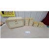 Image 1 : Vintage Lincoln Beautyware Cream Bread Box and 4-Piece Canister Set, 1950s-1960s