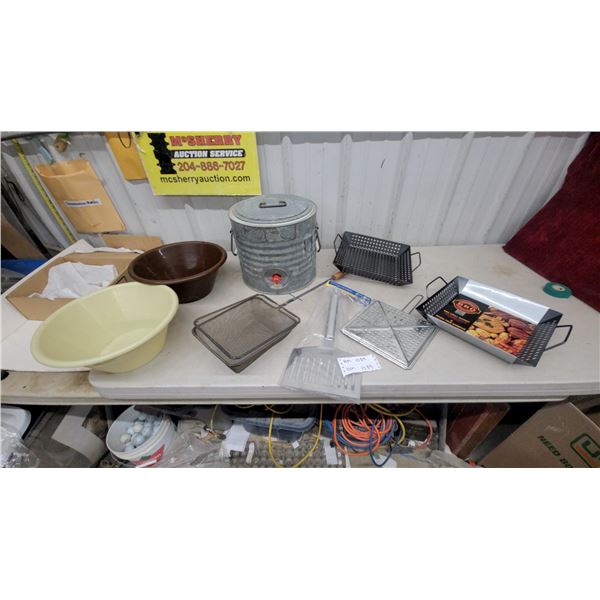 Basin, Crock Bowl, Galvanized Beverage Cooler, BBQ Grill Baskets and More