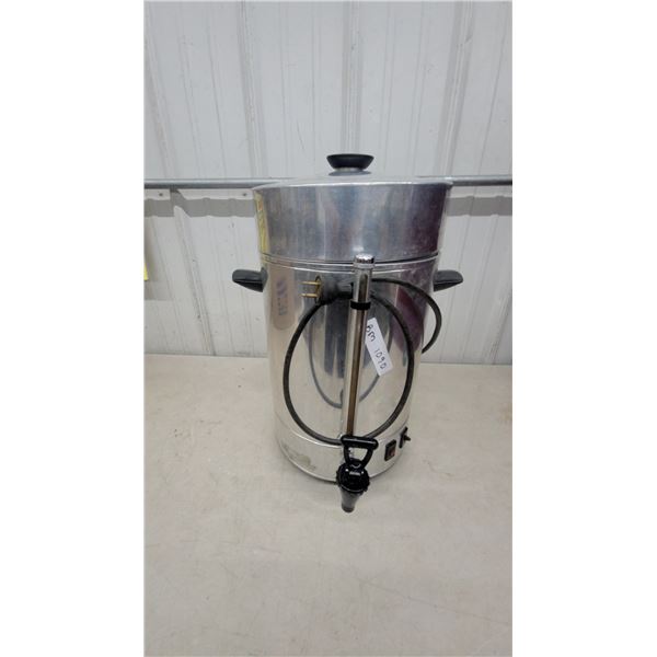 Large-Capacity Stainless Steel Electric Coffee Urn Percolator with Spigot and Level Indicator
