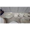 Image 2 : Grindley "Cream Petal" Dinnerware Set with Green and Gold Trim, Plates, Cups