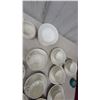 Image 3 : Grindley "Cream Petal" Dinnerware Set with Green and Gold Trim, Plates, Cups