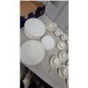 Image 4 : Grindley "Cream Petal" Dinnerware Set with Green and Gold Trim, Plates, Cups