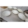 Image 8 : Grindley "Cream Petal" Dinnerware Set with Green and Gold Trim, Plates, Cups