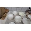 Image 9 : Grindley "Cream Petal" Dinnerware Set with Green and Gold Trim, Plates, Cups
