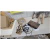 Image 1 : Chrome-Plated Two-Handle Bathroom Faucet Set with Cross Handles and Flexible Supply Lines Dust