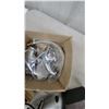 Image 3 : Chrome-Plated Two-Handle Bathroom Faucet Set with Cross Handles and Flexible Supply Lines Dust