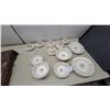 Image 1 : Vintage Wood.S Floral Bouquet Porcelain Dinnerware Set With Gold Scrollwork and Scalloped Edges 36x