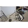 Image 3 : Vintage Galvanized Funnel, Four Tin Funnels, Two Wire Racks, and Black Metal Bicycle Cargo Rack