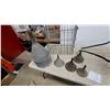 Image 4 : Vintage Galvanized Funnel, Four Tin Funnels, Two Wire Racks, and Black Metal Bicycle Cargo Rack